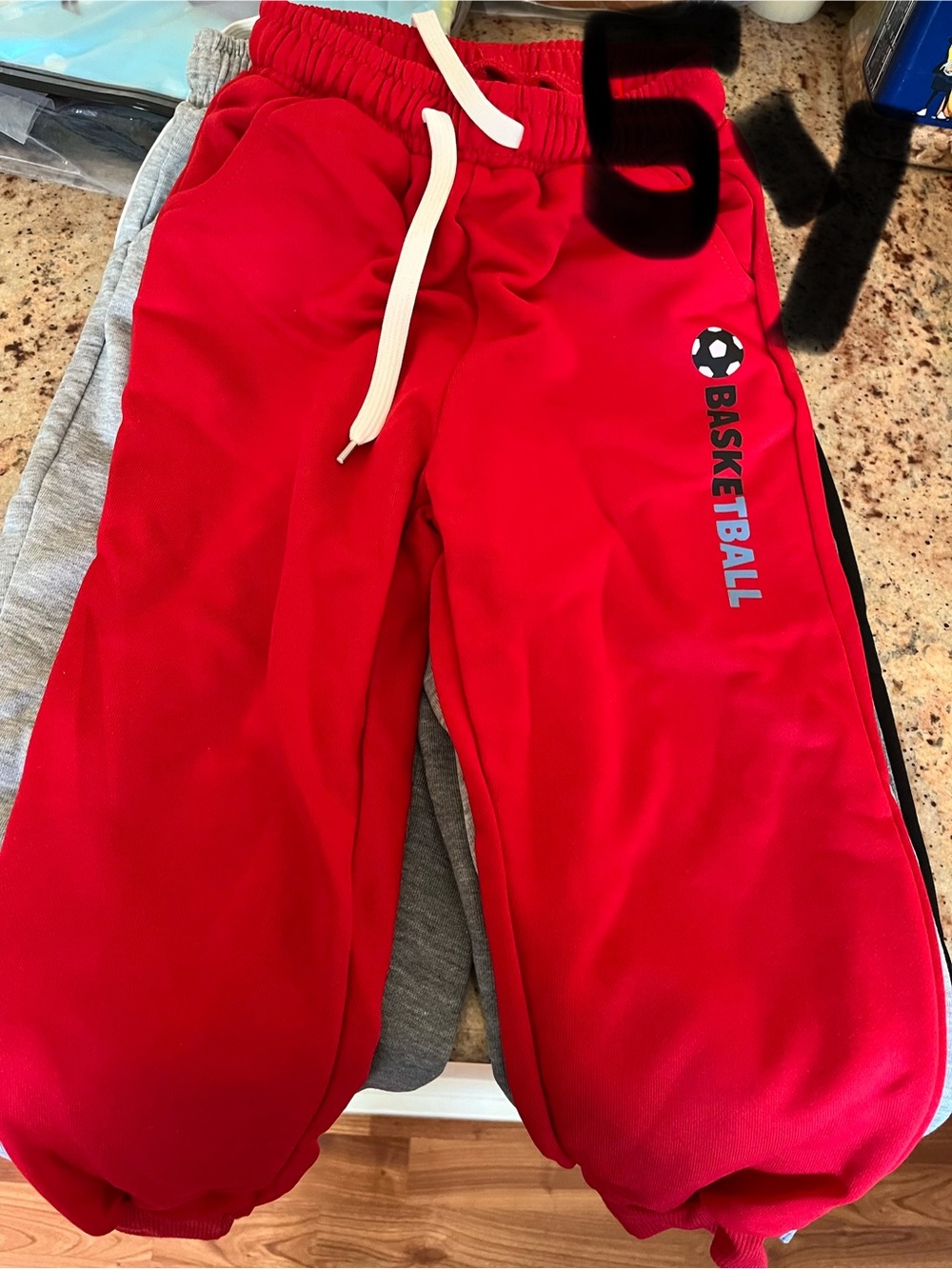 Kids Red Basketball Jogger Pants - Unbranded